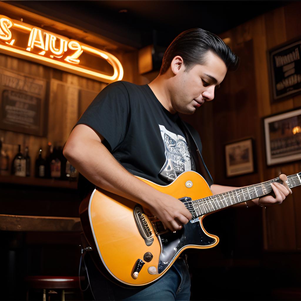 At Luca's Bar in Quebec City, a vibrant crowd enjoys blues music with memorabilia-covered walls, a confident Luca performing on stage with a Yamaha Chord Tracker, and a captivated audience from around the world.